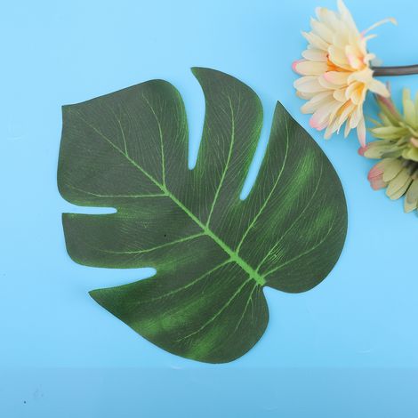 12 Pièces Feuilles de Palmier Artificielles Vertes pour Décorations d'Intérieur et Fêtes (1/5)