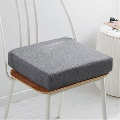 1 Coussin Siège Mousse Mémoire 45x45cm, Antidérapant Coton Lin Fermeture Éclair, Bureau Canapé Voiture (1/2)
