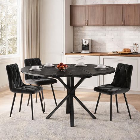 Ensemble table et chaises de jardin avec table extensible ronde (1/5)