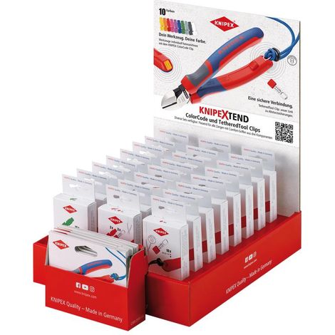 Draper 25009 KNIPEX 00 18 01 V48 TEND 2 Display 24 Parts Variable ColorCode clips TetheredTool Clips for pliers KNIPEXtend