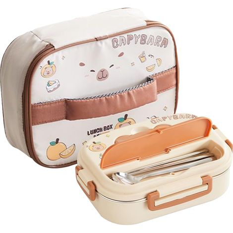 Stainless Steel Lunch Box, 3 Compartment Storage Container,