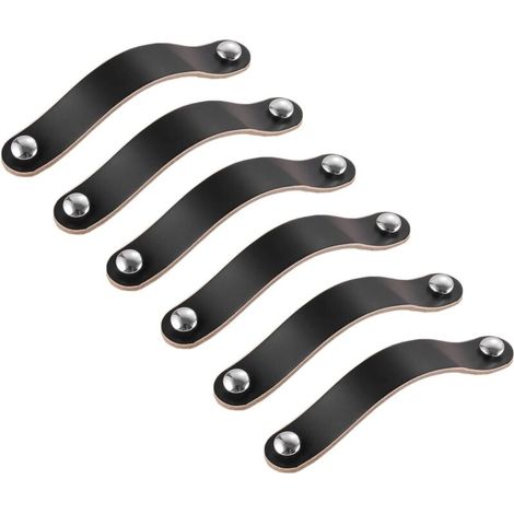 Schwarze Ledergriffe für Möbel und Schubladen – 8er-Set, 96 mm, elegante und robuste Ausführung