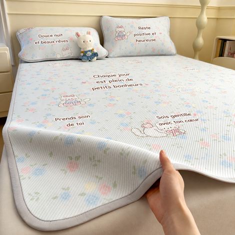 Ensemble natte de lit rafraîchissante 180x200 cm avec 2 taies d'oreiller Pudding Thé au lait 180cm 200cm réf 0975 2 kg – Livraison gratuite