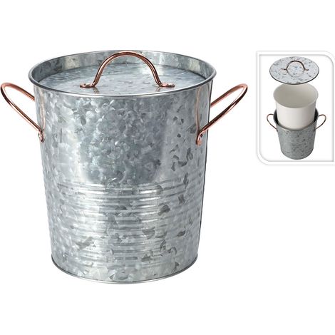 CUBO HIELO ZINC TAPA 19,5x20,5 CM