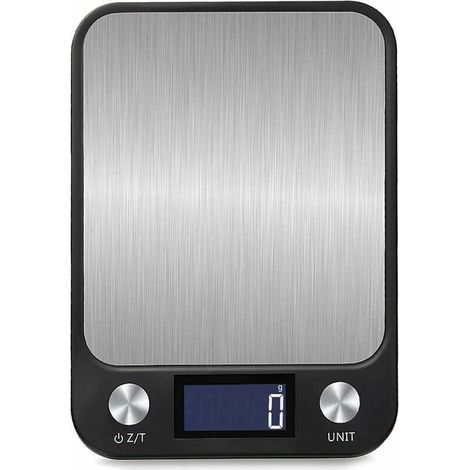 Schwarze digitale Küchenwaage mit Touch-Bedienung, 1 g bis 10 kg, USB-Ladefunktion, hellem LCD-Display, hochpräziser elektronischer Waage (1/5)