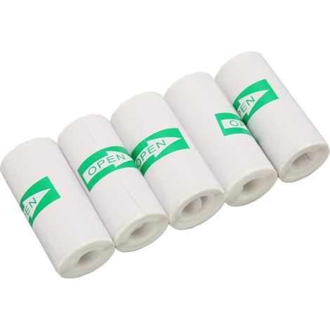 20 rouleaux de papier thermique pour imprimante, étiquettes autocollantes blanches pour mini-imprimantes de poche (1/5)
