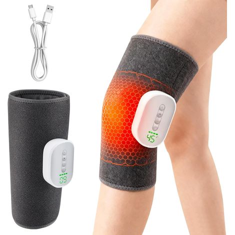 Masajeador de piernas inalámbrico con calefacción, función de compresión mediante airbag, 4 ajustes de temperatura y 8 niveles de intensidad. Proporciona una agradable calidez en invierno. (1/5)