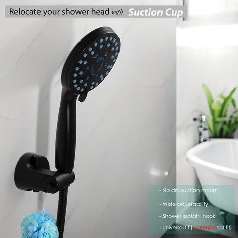 Handbrausehalterung zur Wandmontage Duschkopfhalterung Handbrause-Befestigung Geeignet für Handbrausen oder Duschköpfe im Badezimmer ohne Bohren (1/3)