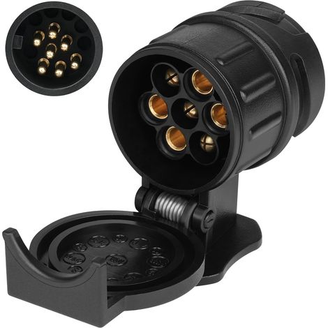 Prise de Remorque 13 Broches vers 7 Broches, 12V Adapteur Prise Remorque Attelage, Adaptateur Prise Remorqu, Connecteur Prise de Remorque Male, pour Remorque de Voiture, Tracteur, Caravane (1/5)