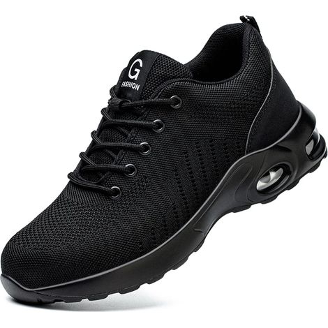 Bottes de sécurité à embout d'acier indestructibles, chaussures de sécurité pour hommes, chaussures de travail anti-écrasement, bottes tactiques 45 (1/5)