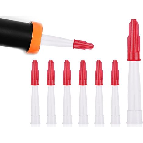 6pcs Cartridge Tips Set Clear Sealing Nozzle Cap Set Replacement Silicone Nozzles Sealant Replacement (1/5)