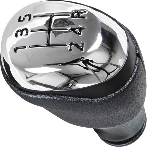 Pomo de palanca de cambios Renault Clio IV 12-20 NEGRO ABS + CROMO + ESQUEMA NEGRO 5 VELOCIDADES (1/5)