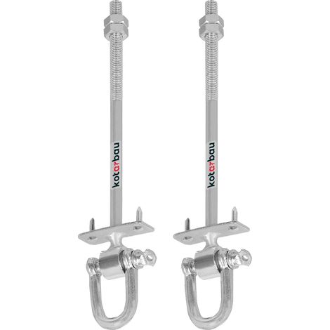Kotarbau – Lot de 2 crochets de balançoire M10 x 190 mm – Acier galvanisé – Charge maximale élevée – Fixation hamac et fauteuil suspendu