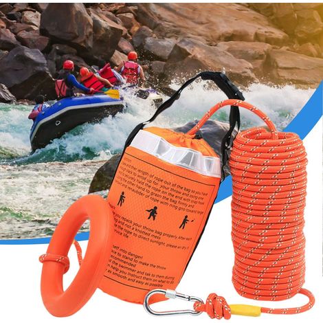 Tragbarer, reflektierender, schwimmender Rettungssack für Wurfleinen, Rettungsleinen, schwimmender Rettungssack für Seile. (1/4)