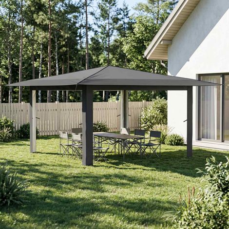 vidaXL Gazebo senza Parete Laterale 4 x 4 m Grigio chiaro e Antracite (1/5)