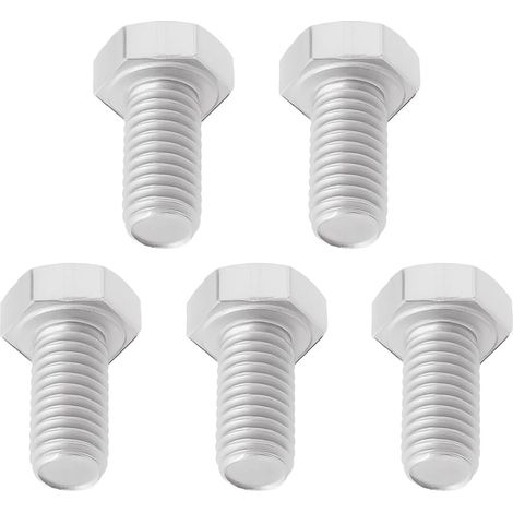 5 x M8 x 1.25 Hex Strimmer Bolts, Left Thread, Length 16 mm, Hexagon Thread, Stainless Steel, DIN933 (1/5)