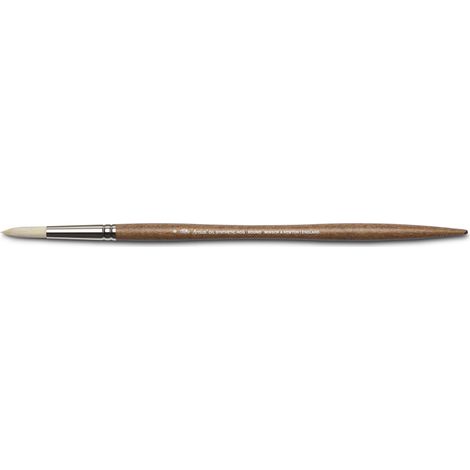 Winsor & Newton Artist Pennello per Pittura a Olio, Sintetico, Marrone, Nr. 8 - Rundpinsel (1/3)