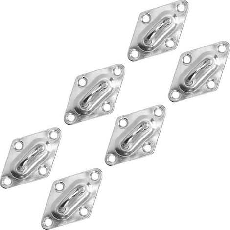 Lot de 6 Crochet, Acier inoxydable poli, Œillet diamant, Fixation murale, Voile d'ombrage, Pont marin (1/5)