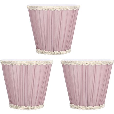Lot de 3 abat-jour en tissu à clipser E14 pour bougie, lustre, applique murale, lampe de table, décoration intérieure (violet clair) (1/5)