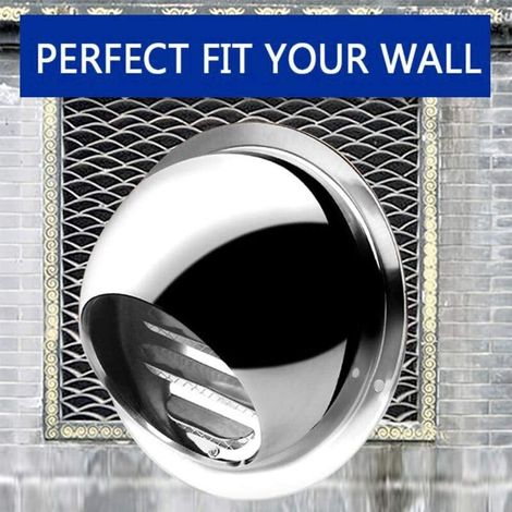 Griglia di ventilazione in acciaio inox con zanzariera, diametro 100 mm (1 pezzo) (1/3)