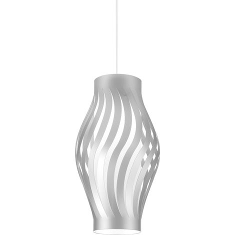 Sospensione Moderna Helios Polilux ® Argento 1 Luce E27 H32Cm (1/2)
