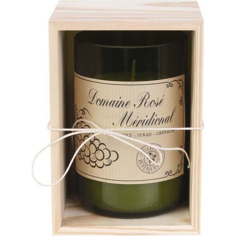 Bougie senteur bois de Santal en coffret oenologie Domaine rosé méridional (1/2)