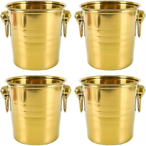 Ensemble de 4 tonneaux à champagne en acier inoxydable, compatibles avec le champagne, la bière, les cocktails, les bars et les refroidisseurs de boissons pour fêtes (doré) (1/5)
