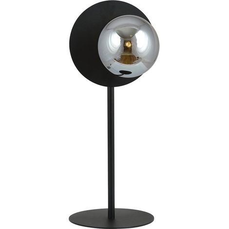 Lampada da Tavolo Oslo, Acciaio verniciato a polvere, Vetro, Nero, Grigio, 20x50x20 cm