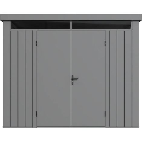 Capanna da giardino in acciaio galvanizzato con sopraluce vetrato - 6,25 m² - Spessore 35 mm - Grigio - MERANO (1/4)