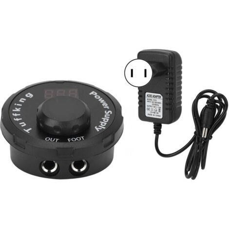 Alimentation pour Machine à Tatouage avec Écran LCD, Réglage de Tension, Lumière Colorée, 100‑240V, Prise US (1/5)