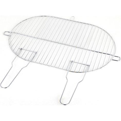 Einfaches ovales Gitter aus verchromtem Stahl - 50,5 x 33 cm