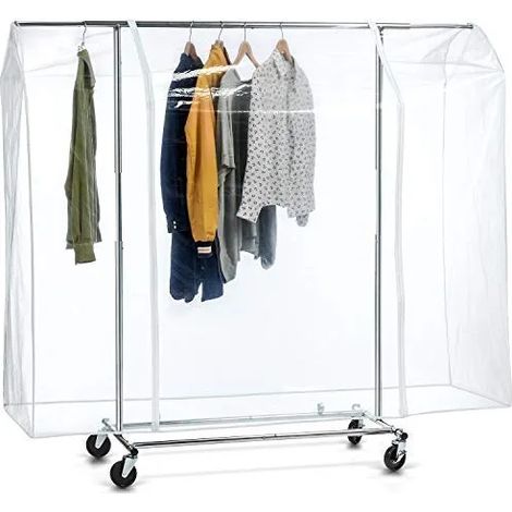 BIG Grande Housse de Protection pour Portant à Vêtements 165x183x60 cm, Plastique Waterproof Transparent, Ouverture et Fermeture Faciles, Portant Non Inclus