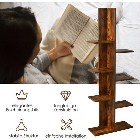 Libreria a forma di albero con 8 ripiani scaffale autoportante scaffale da ufficio 50 x 20 x 141 cm marrone 88306492 88306492 88306492 88306492 88306492 88306492 88306492 88306492 88306492 88306492 88