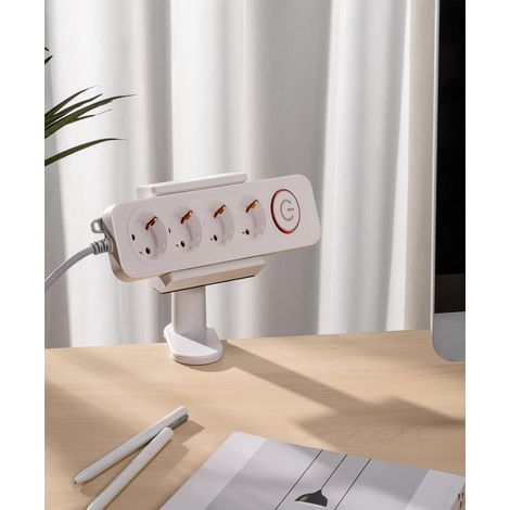 Support de Serrage pour multiprise - NVZ4L - Pivotant à 360° - Support de Table pour multiprise et hub USB - Support de Bureau à Clipser - Support pour multiprise (1/5)