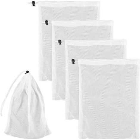 30x23cm Sac Filtrant Piscine, 4 pcs Sac Filtrant Aquarium Filet de Nettoyage de Piscine en Maille Fine Sac de Feuilles de Nettoyeur de Piscine pour Piscine Aspirateur Aquariums étangs (1/4)