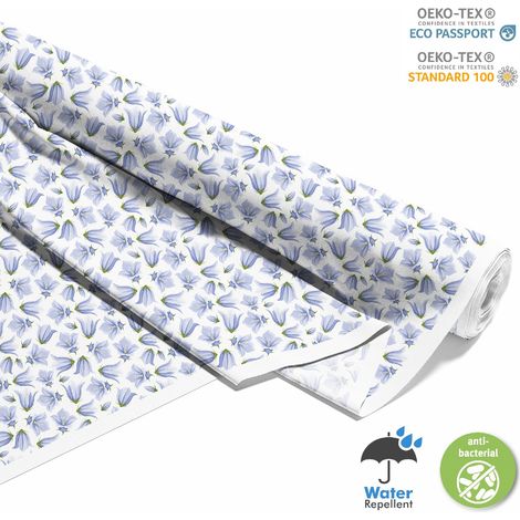 OUTDOOR DEKOSTOFFE OXFORD - Motiv Blaue Glockenblumen