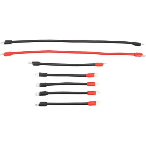 Cavi per batteria per carrello da golf, 7 pezzi, calibro 4, kit di cablaggio in rame puro con capicorda resistenti per carrelli DC AC 36V 48V, confezione da 5.