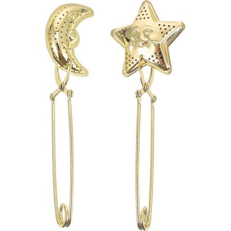 Lot de 2 passoires à thé dorées en acier inoxydable avec poignée, pour infuser les résidus de thé.-16X5.5X3CM-Golden