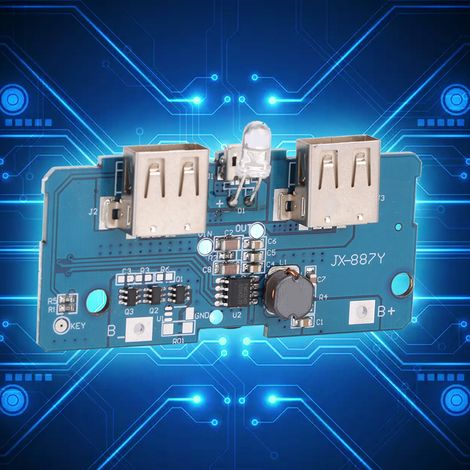 Alimentation 3,7 V à 5 V, 2 A, double port USB avec module d'alimentation LED pour batterie lithium 18650 (1/5)