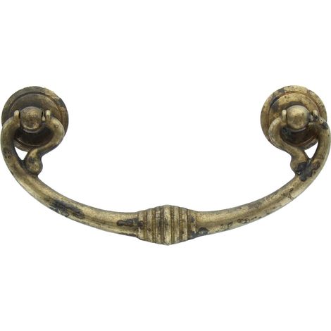 25PZ MANIGLIA ANTICHIZZATA ART.03027 MM.121X58 OTTONE ANTICO (1/2)