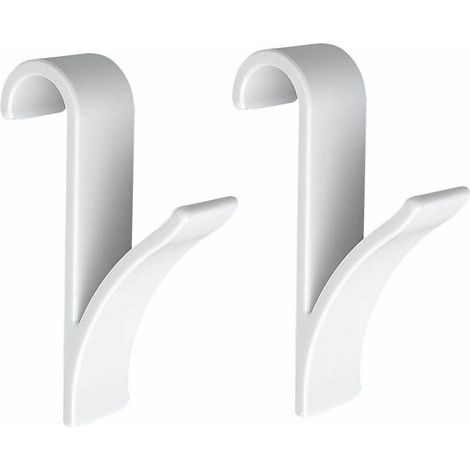 Lot de 2 crochets de radiateur pour sèche-serviettes Crochets de radiateur en plastique blanc (1/5)