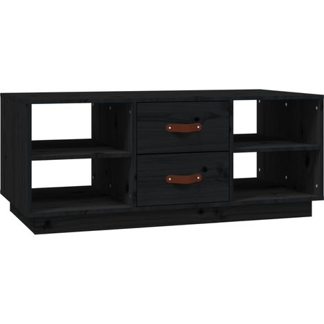 Maison Exclusive - Couchtisch Schwarz 100x50x41 cm Massivholz Kie