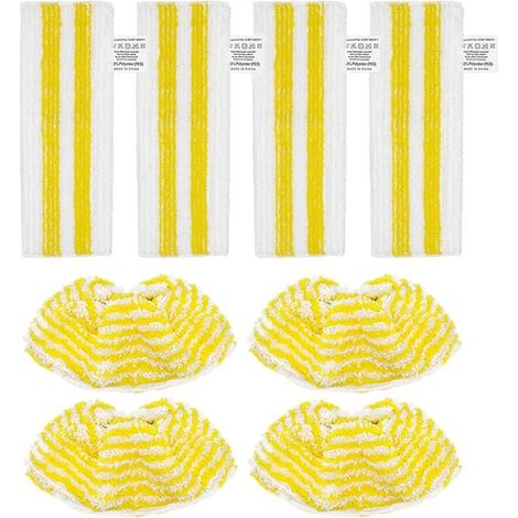 Mikrofasertücher – 345 x 125 mm – Passend für Kärcher EasyFix Dampfreiniger SC3, SC4, SC5 und SC2 – Dampfreiniger-Zubehör – Gelb und Weiß (1/5)