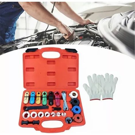Kit 22 pièces d'outils de déconnexion rapide en alliage d'aluminium universel pour lignes AC de véhicules (1/5)