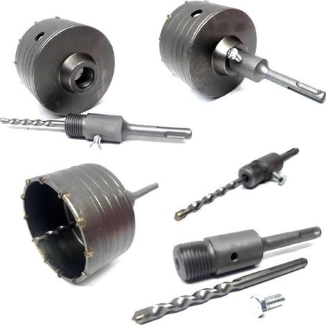 Vtizikl Fresa Carotatrice A Tazza Per Muro Da 30mm A 130mm + Asta Da 11 Cm Sds Plus - 60 mm