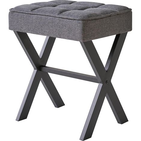 Tabouret de Maquillage, Chaise vanité en Lin, Gris foncé L/G-70G (1/5)
