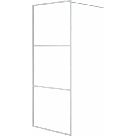 Paroi de douche argentée, 80 x 195 cm, verre ESG transparent