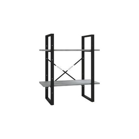 Petite étagère style industriel Loza 60cm-Chêne gris (1/5)