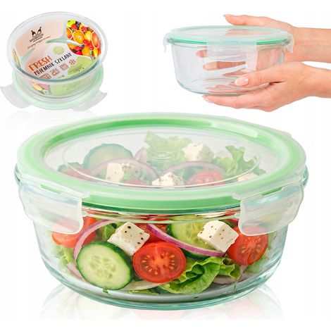 Luftdichter runder Glasbehälter 1400 ml zur Aufbewahrung von Lebensmitteln