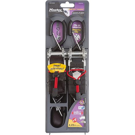 Master Lock Ratchet Tie-Down S Hooks 4.25M - 2 Piece